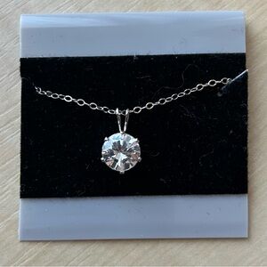 Cubic Zirconia Silver Pendant/Necklace 18”